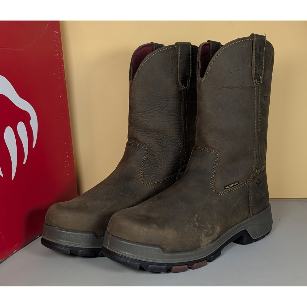Wolverine Cabor Wellington Composite Toe Work Boots Waterproof Brown W10318 Mens